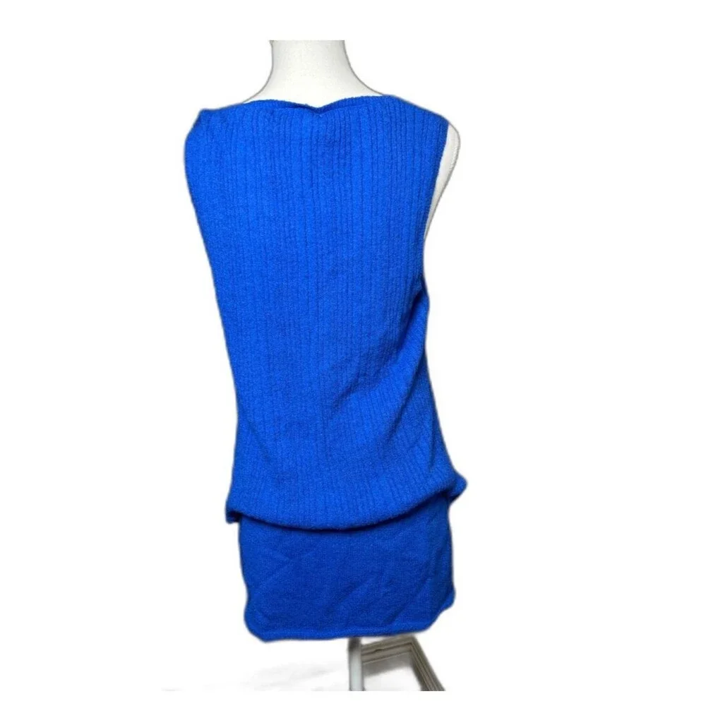 Free People FP Beach Rhea Sweater Set S Blue Knit Vest Mini Skirt Co-Ord NWOT